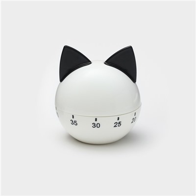 Таймер механический Доляна «Котёнок», кухонный, белый