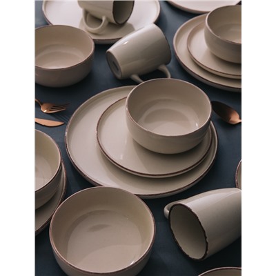 Тарелка Доляна «Альпийский крем», d=27 см, керамика, бежевая