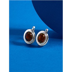 Серьги из серебра с натуральным прессованным янтарём родированные 925 пробы 2-4158р640