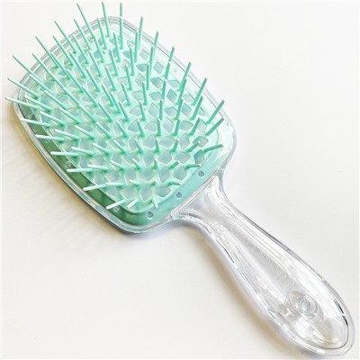 SUPERBRUSH Расческа для волос ПРОЗРАЧНО-МЯТНАЯ