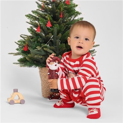 Комбинезон детский «Крошка Я. Оленёнок», рост 62-68 см, красный, белый