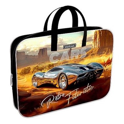 Папка  А4+ на молнии с ручками 64988 Retro Cars ErichKrause