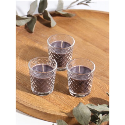 Ароматическая свеча в стакане, набор 3 шт., по 50 мл, 10 ч, 32 г, арабика