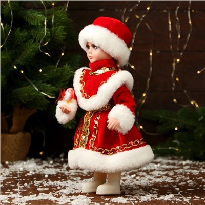 Снегурочка под ёлку «Зимнее волшебство. В пышной шубке», 30 см, красный