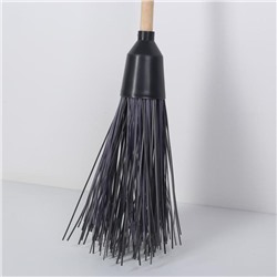 Метла полипропиленовая, наборная, с черенком, 3 фланца, МИКС