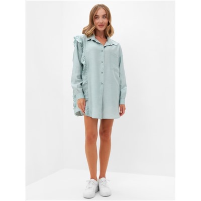 Костюм женский (блузка, шорты) MINAKU: Casual Collection, зелёный, размер 46