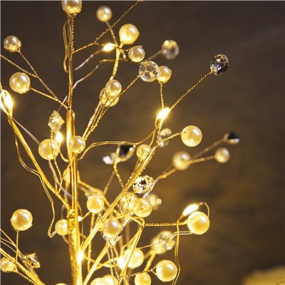 Светодиодный куст «Капли росы» 35 × 26 × 3 см, 10 LED, постоянное свечение, от батареек CR2032х2 (в комплекте), свечение тёплое белое