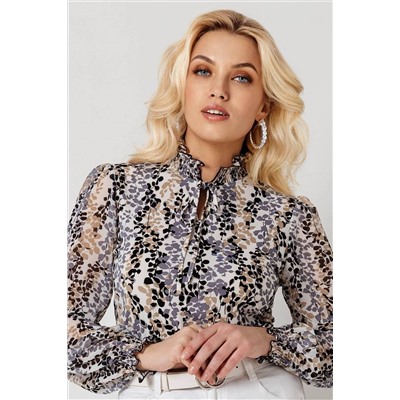 Блузка женская  7059/23/Бежевый, черный