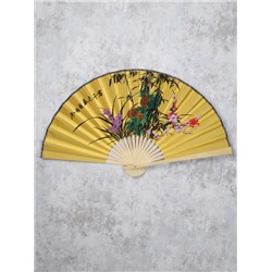 Веер 50 см бамбуковая основа Горчичный с Сакурой / 622-11 /уп 50/200/742903