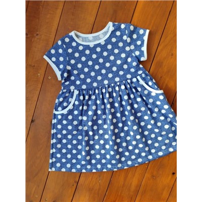 Платье Киска с карманами 33062 кулирка КР (Горох)