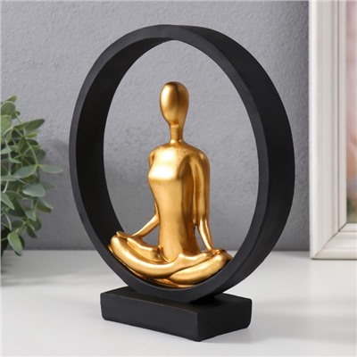 Фигурка полистоун «Дзен», чёрный с золотом, 19.2×5.9×21.5 см