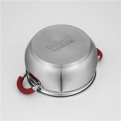 Кастрюля Доляна «Вернер», 3.5 л, d=20 см, с крышкой, капсульное дно, нержавеющая сталь, индукция