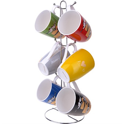 26525 Набор кружек 350мл 7пр на мет/подст. LR (х6)