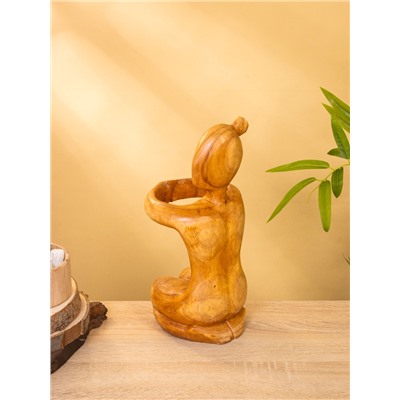 УЦЕНКА Подставка под бутылку дерево «Человек» 10×13×30 см