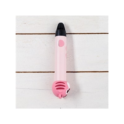 3D ручка Тигрёнок, работа с пластиком PLA, USB кабель питания, розовая