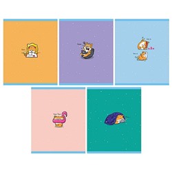 Тетрадь  48л клетка "В стиле "Корги" мат.лам, выб.лак ТКЛ489698 Listoff