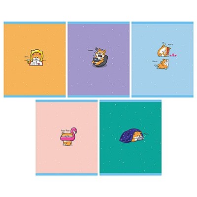 Тетрадь  48л клетка "В стиле "Корги" мат.лам, выб.лак ТКЛ489698 Listoff