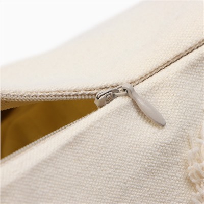 Наволочка декоративная с кисточками «Этель» Бохо, 45×45 см, 100% хлопок, молочная