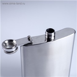 Фляжка Мастер К, 210 мл, 9.3×12.3 см, под нанесение, 7 oz, нержавеющая сталь, серебристая