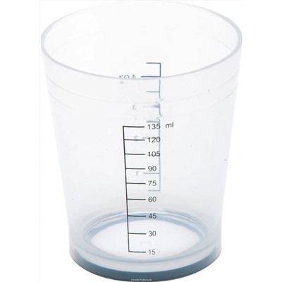 Dewal Стакан мерный с резинкой на дне JPP-064-L, пластик, белый, 135 мл 3012