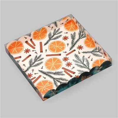 Коробка для печенья, кондитерская новогодняя упаковка «Чудеса случаются», 21×21×3 см