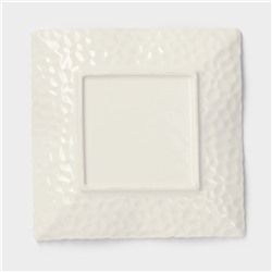 Тарелка квадратная «Воздушность», d=19 см, керамика, белая