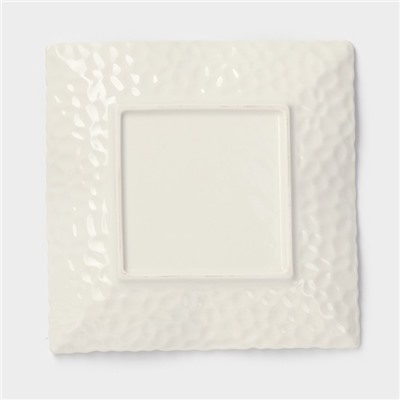 Тарелка квадратная «Воздушность», d=19 см, керамика, белая