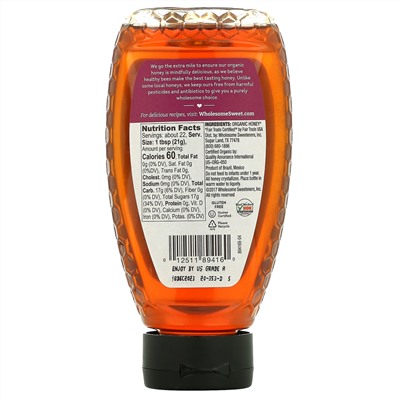 Wholesome, Organic Raw Unfiltered Honey, 16 oz (454 g)