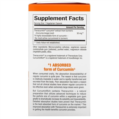 Natural Factors, CurcuminRich, Theracurmin, 120 Vegetarian Capsules