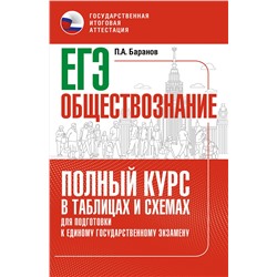 АСТ Баранов П.А. "ЕГЭ. Обществознание. Полный курс в таблицах и схемах для подготовки к ЕГЭ"