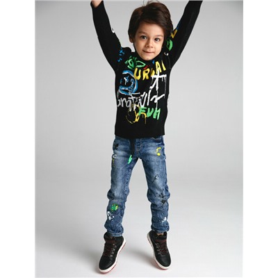 Джинсы, утепленные флисом, для мальчика