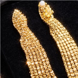 Длинные клипсы "Вечерние", цвет: шампань, арт.012.080