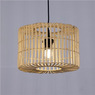 Светильник потолочный из ротанга «Бима», 1×120 Вт, Е27, 30×30×20 см