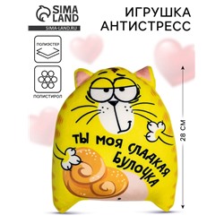 Игрушка-антистресс «Ты моя сладкая булочка», кот, 20х30 см