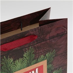 Пакет подарочный новогодний ламинированный «С Новым годом», ML 23×27×11.5 см