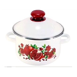 Кастрюля 3 л с ободком, белая, Гранатовый сок, эмаль 1MD181M