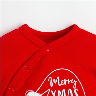 Комбинезон детский «Крошка Я» Happy winter 2, рост 68-74 см, красный