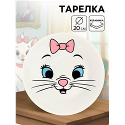 Тарелка плоская детская «Кошечка Мари», 20 см, керамика, Коты аристократы