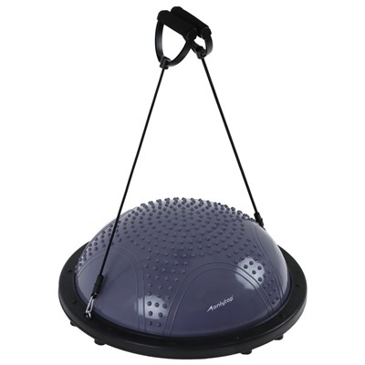 Полусфера BOSU гимнастическая ONLYTOP, массажная, с насосом, 58×25 см, серая