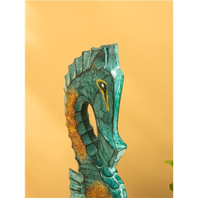 Сувенир интерьерный «Морской конь», 18×9×60 см, дерево, зелёный