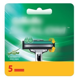 Кассеты для бритвы Dʤɪˈlett СЛАЛОМ Plus (5 шт.) со смазывающей полосой и с механизмом для очистки лезвий