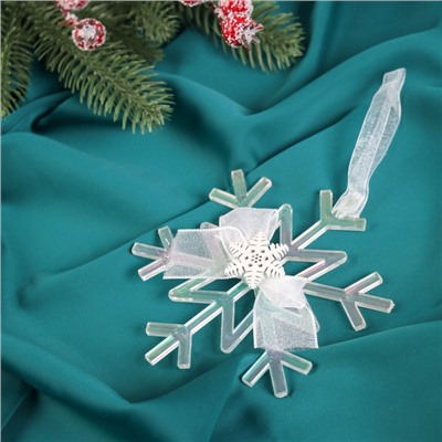 Ёлочная игрушка «Зимнее волшебство. Снежинка зеркальная», 12×10 см