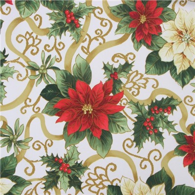 Скатерть новогодняя Доляна «Праздничные украшения» 145×300 см, 100% п/э