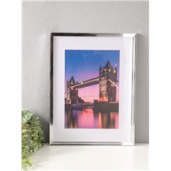 Фоторамка для фото 30×40 см, с паспарту 21×30 см, Lumo, серебро