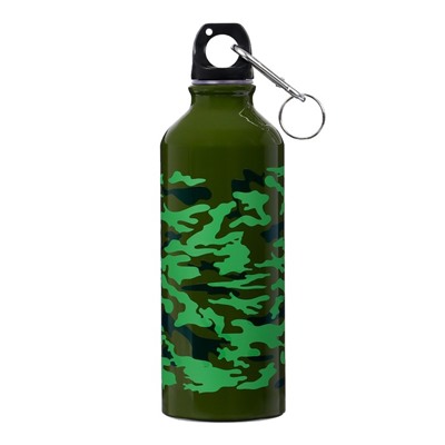 Бутылка для воды, 500 мл, корпус из алюминия, милитари
