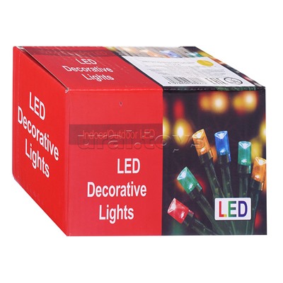 Электрогирлянда светодиодная в катушке 5м., 50 ламп, теплый