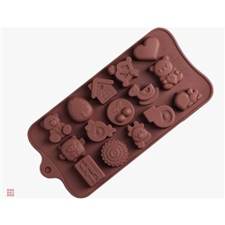 Форма силиконовая для льда и шоколада,карамели 15 ячеек, Микс