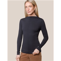 Джемпер с цельнокроеным воротом из премиального хлопка