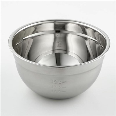 Миска с мерной шкалой, 1.2 л, 20×10.2 см, толщина 0.6 мм, нержавеющая сталь