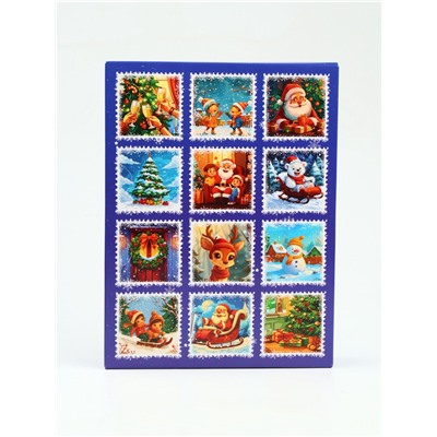 Адвент календарь с мёдом «Счастливого Нового года», облепиха, кедровые орешки, малина, цитрус, клубника (12 шт. × 30 г)